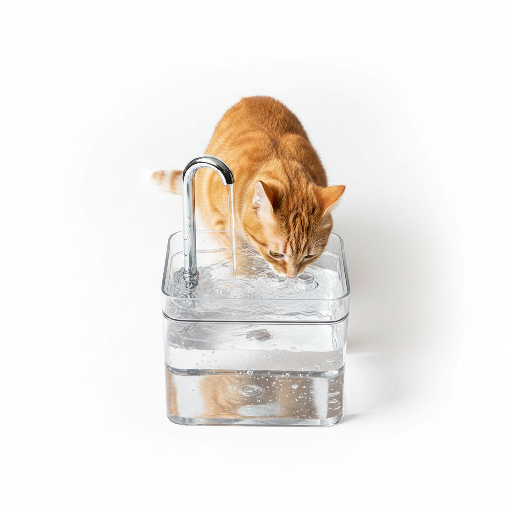 Fonte de Água para Gatos — Design Transparente